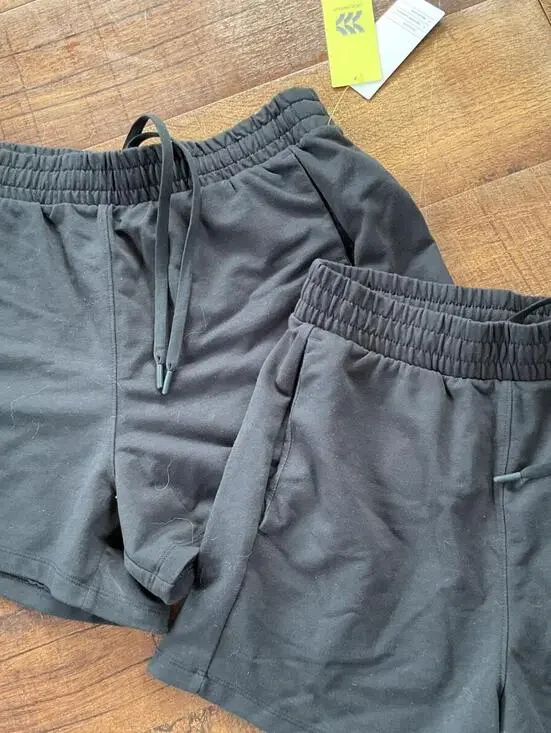 NWT 2Pack All in Motion Black Casual Cooton Shorts Drawstring - Picture 3 of 6